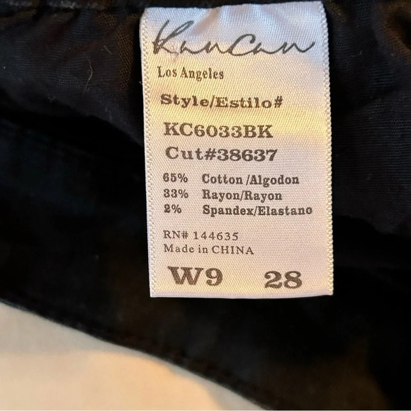 KanCan Shorts Women 9/28 Cut-Off Faded Black Distressed Stretch Denim High Rise - Picture 4 of 9